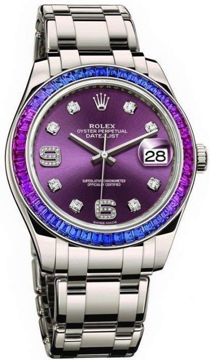 rolex purple gold|rolex watch with purple face.